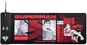 Numskull Games Tapete Gaming Superman com Carregamento Sem Fios RGB 80x30cm