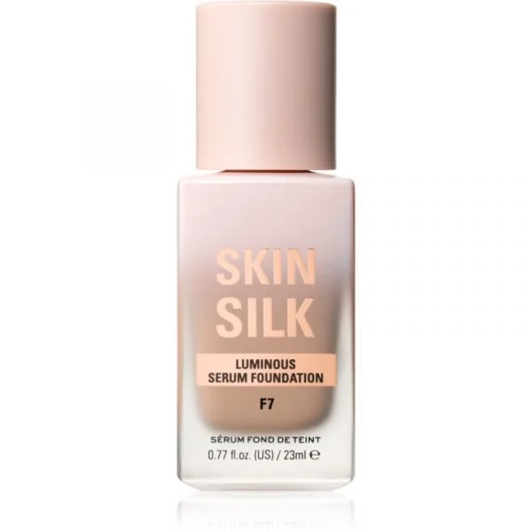 Makeup Revolution Skin Silk Sérum Foundation Maquilhagem Leve com Efeito Brilhante Tom F7 23 ml