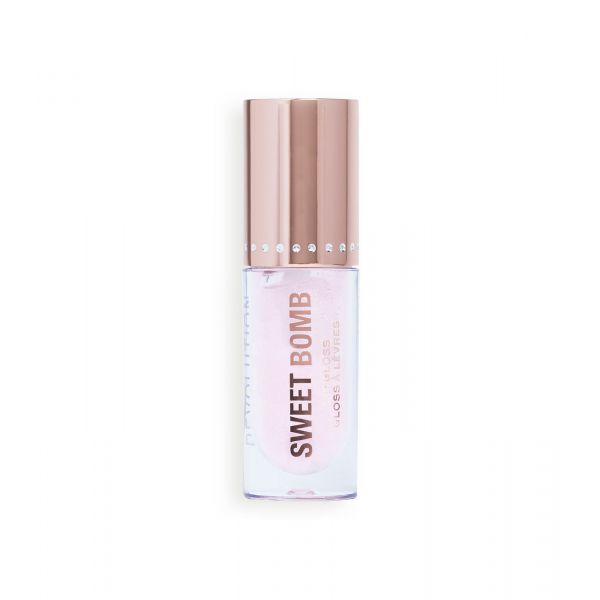 Makeup Revolution *Y2K Baby* Gloss Sweet Bomb Candyfloss Pink Glitter