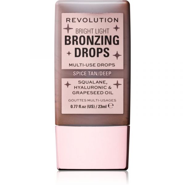 Makeup Revolution Bright Light Bronzing Drops Bronzeador Líquido Tom Deep Bronze Spice 23 ml