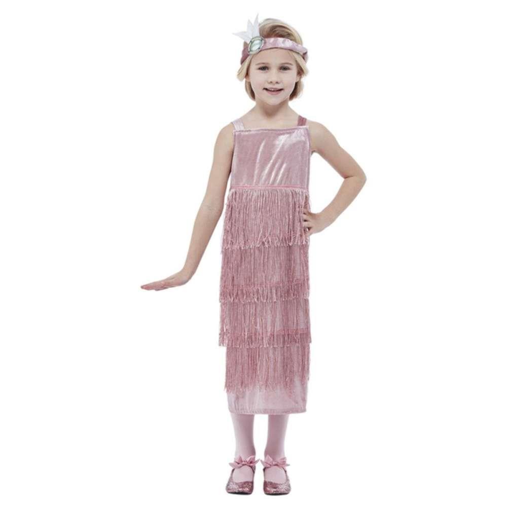 Disfarce Anos 20 Vestido Rosa 4-6 Anos