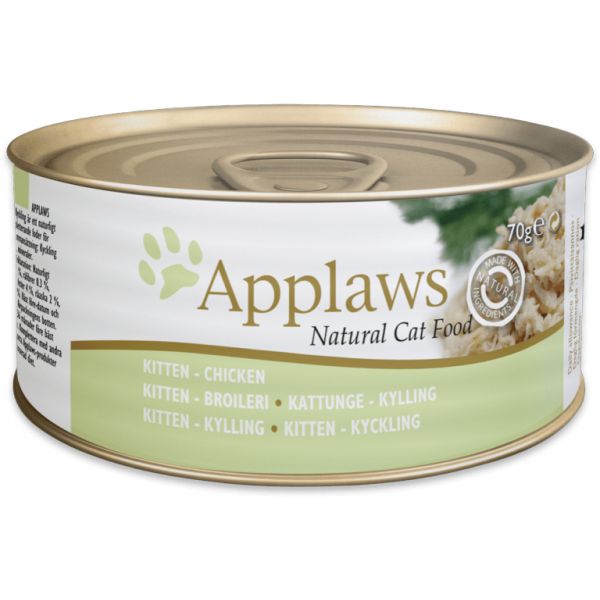 Ração Húmida Applaws Pedaços Caldo Kitten 24 x 70 g Peito Frango