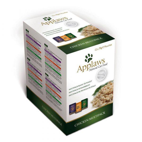 Ração Húmida Applaws Cat Pouch Caldo 12 X 70 G Peixe