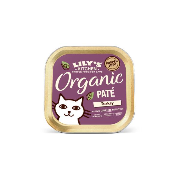 Ração Húmida Lily's Kitchen, Comida Húmida Gato Peru Organic Patê Gato 85gr