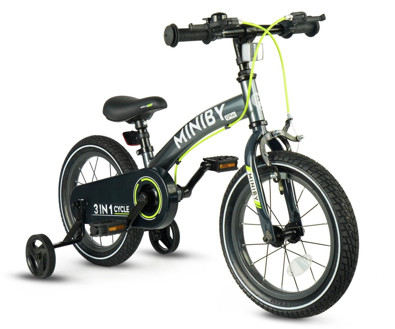Bicicleta De Cross Miniby 14 Polegadas Cinzento Qplay