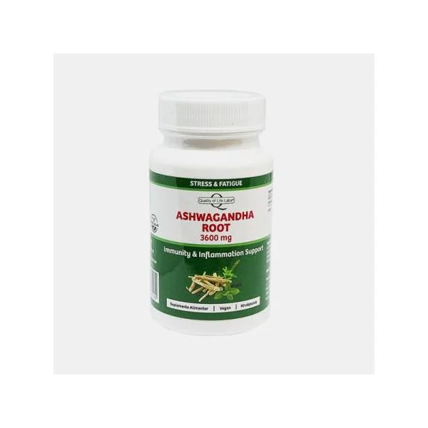 Quality of Life Ashwagandha Root 3600mg 90 Cápsulas Vegan