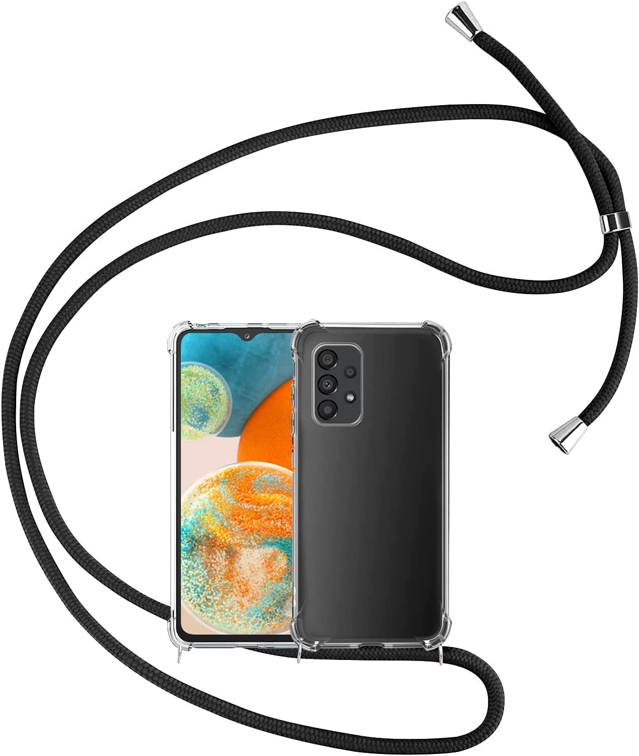 Capa Silicone Transparente Samsung Galaxy A23 5G Cordão Preto