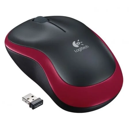 Rato Óptico Logitech Wireless M185 Vermelho/Preto