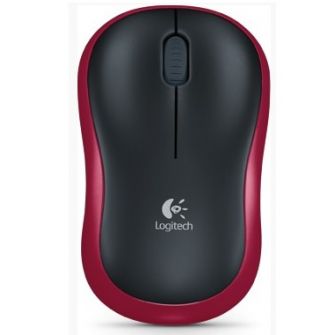 Rato Óptico Logitech Wireless M185 Vermelho/Preto