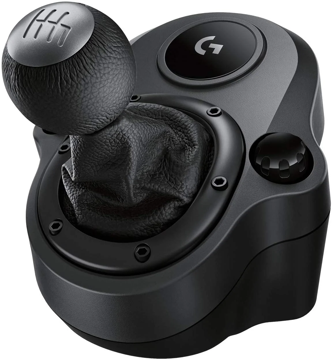 Logitech Driving Force Shifter Palanca de Cambios Compatible con PS4, Xbox One y PC – 6 Velocidades y Marcha Atras – Acero y Cuero – Montaje en Soporte