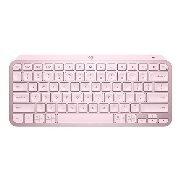 Teclado Logitech Mx Keys Mini - Retroiluminação - Bluetooth - Qwerty - Eua - Rosa 920-010500 - 920-010500
