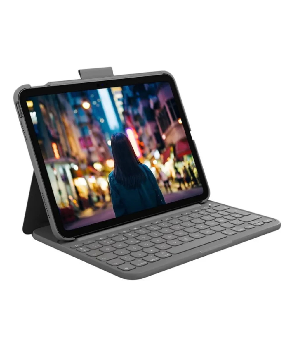 Logitech Slim Folio Capa Cinzenta com Teclado para iPad 10.ª Geração / iPad A16 (2025)
