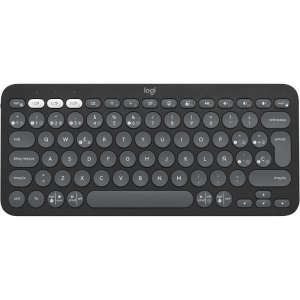 Teclado Logitech Pebble Keys 2 K380s Bluetooth Multi-Dispositivo Grafite (Espanhol)