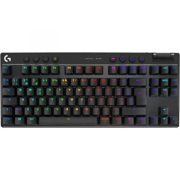 Logitech G Pro X TKL Lightspeed Teclado Sem Fios Gaming Preto RGB LIGHTSYNC GX Brown (Teclado Espanhol)