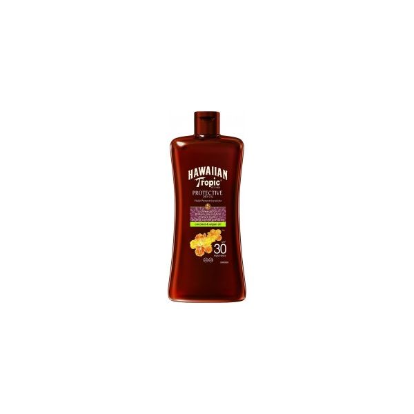 Protetor Solar Hawaiian Tropic, Óleo Bronceador SPF30 - Óleo Seco en Spray - Fragancia Coconut - 100ml Y302335500