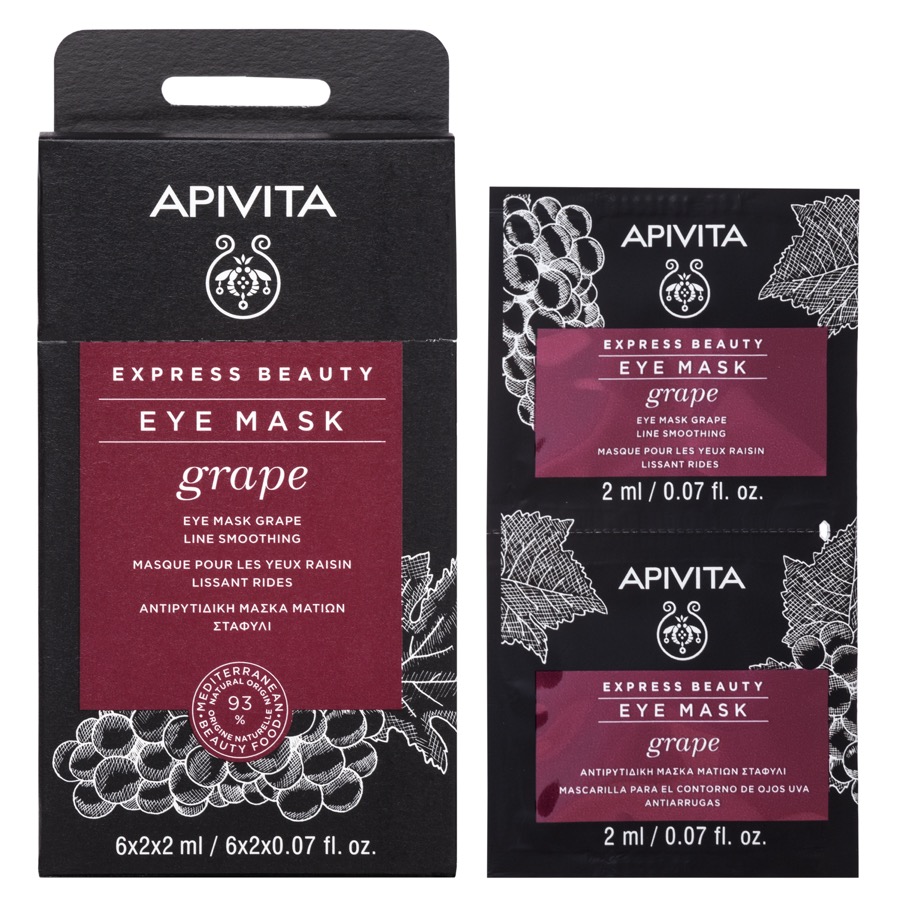 Apivita Express Beauty Máscara de Olhos Antirrugas com Uva 2x2 mL