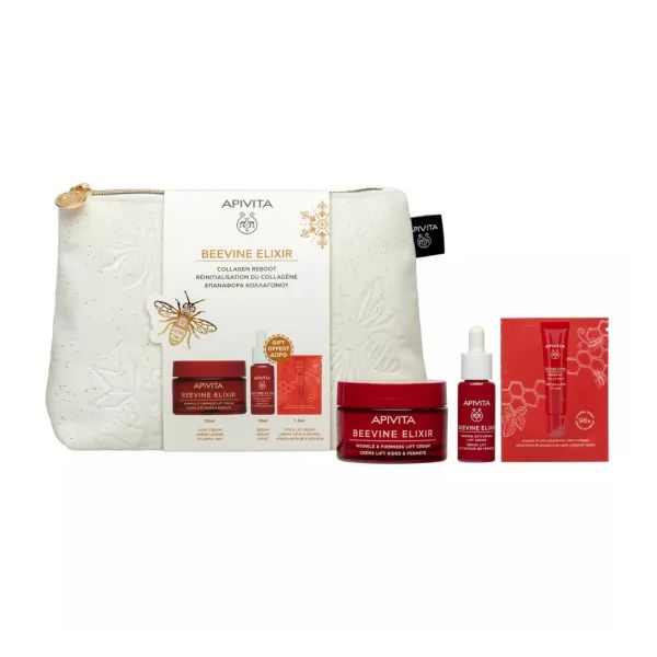 Apivita Beevine Elixir Creme Rico 50ml + Sérum 10ml + Amostra Creme Olhos e Lábios 1.5ml Coffret