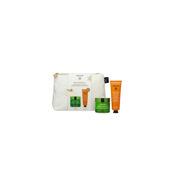Apivita Bee Radiant Aging & Anti-Fatigue Rich Gel-Creme 50ml + Orange Mask 50ml Coffret
