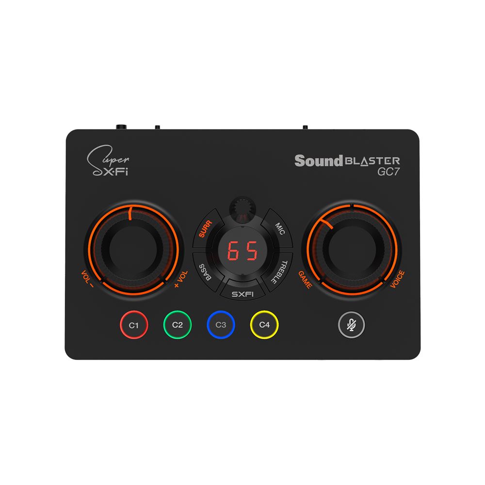 Creative GC7 Placa de Som Externa USB 7.1 Super X-Fi RGB Preto