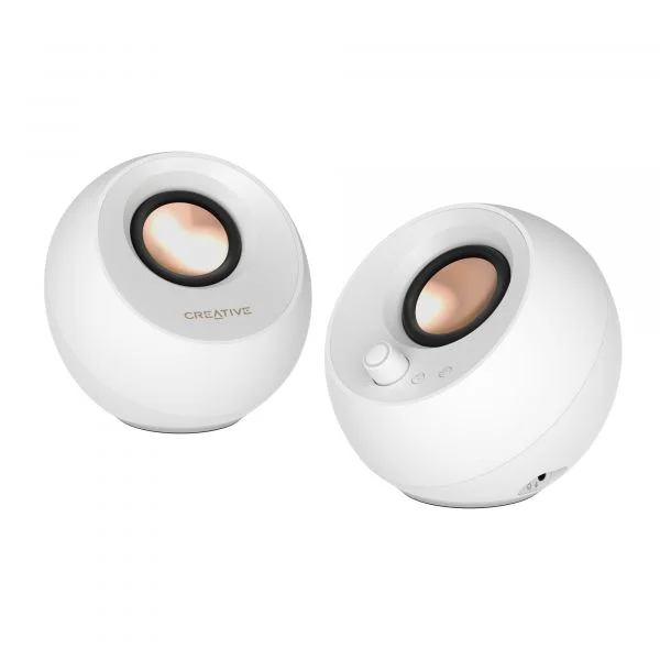 Creative Pebble Pro Colunas Estéreo USB-C USB-A Jack Bluetooth RGB Branco