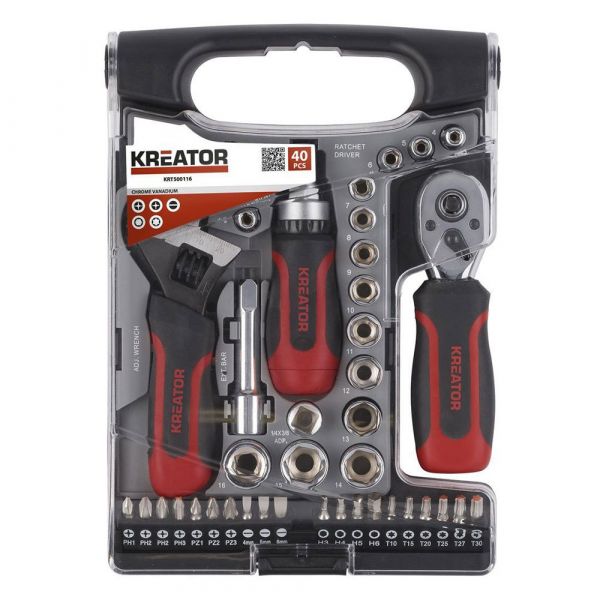 Kreator Set Glass Key 40 Pieces Prateado