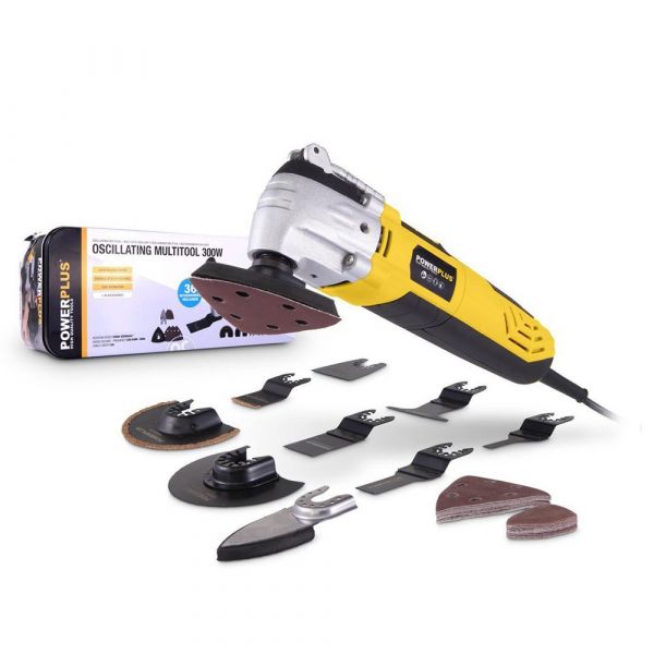 Powerplus 300w Oscillating Multi Tool 34 Peças Castanho