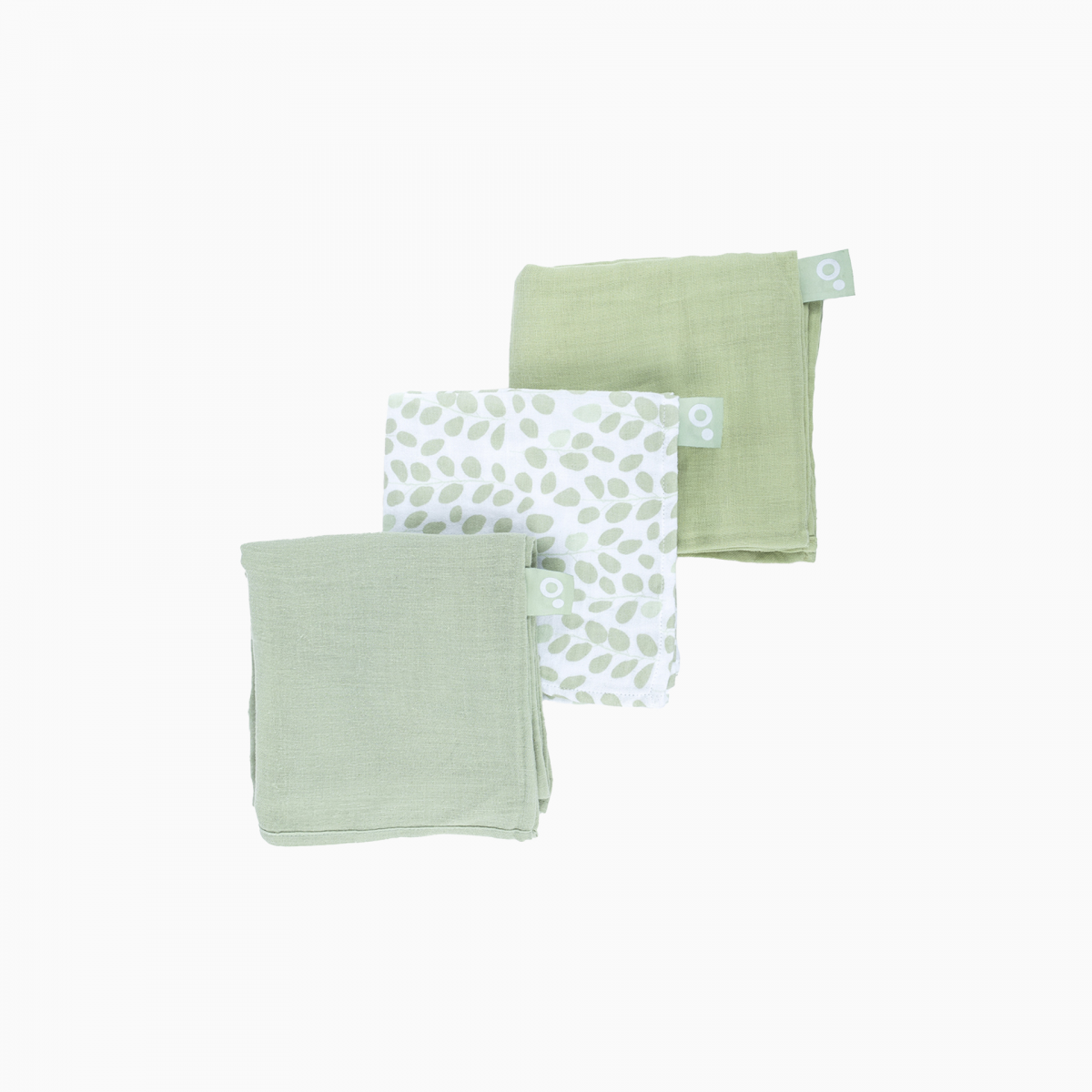 Doomoo Pack 3 Musselinas 70x70cm Lovely Leaves Green