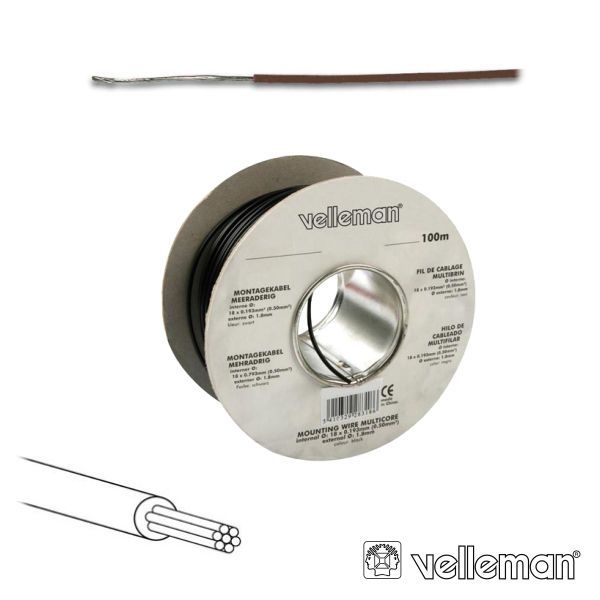 Velleman Cabo Multifilar Castanho 0.20MM Rolo 100MT - MOWBR