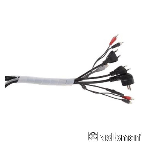 Velleman Protetor de Cabo Espiral Branco Transparente 1m Ø15mm Velle