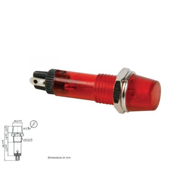 Velleman Luz Piloto Redondo 8mm 220v Red - DRDF220RL