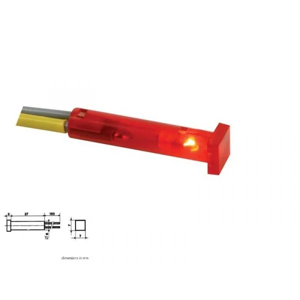 Velleman Luz Piloto Quadrado 7x7mm 24v RED - CCAF024R