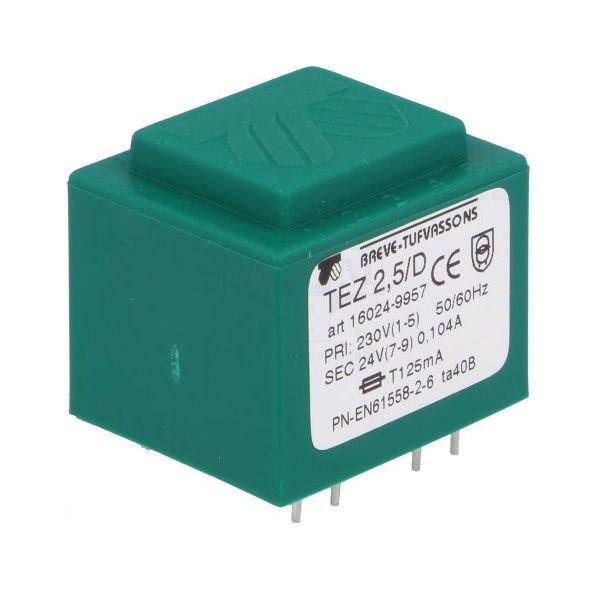 Velleman Transformador Encapsulado 2.5VA 1x24V / 1x0.104A - 1240025M