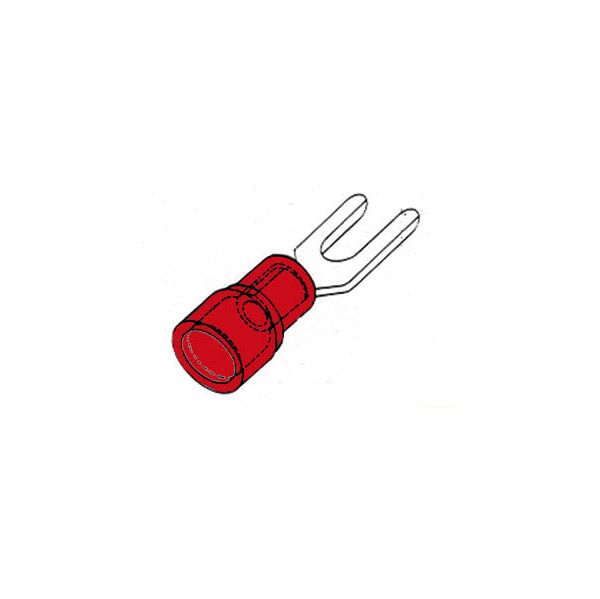 Velleman Terminal Forquilha Blindagem Vermelho 3.7mm - FRY3