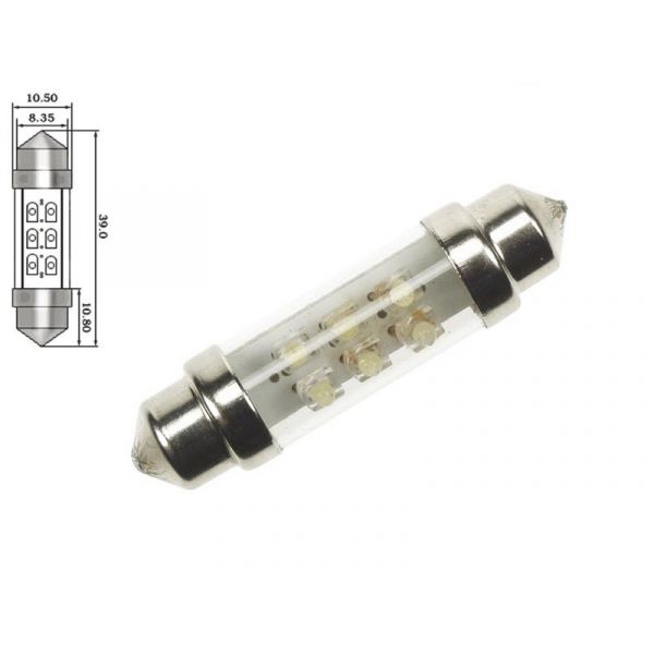 Velleman Lâmpada P/ Automóvel 12v 6 Leds Branco 2x Hq Power - Acll03w