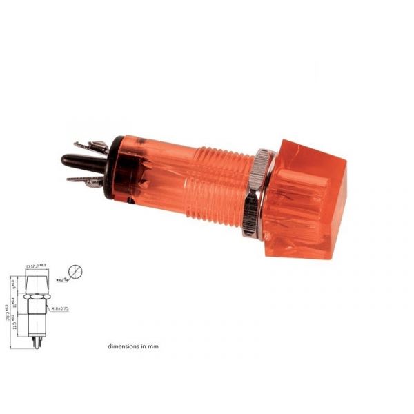 Velleman Luz Piloto Quadrado Red 11.5x11.5mm 12v - CCAF012RBL