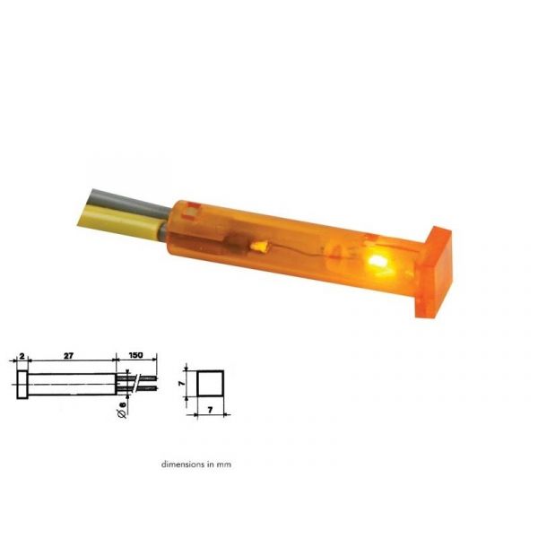Velleman Luz Piloto Quadrado Âmbar 11.5x11.5mm 12v - CCAF012ABL