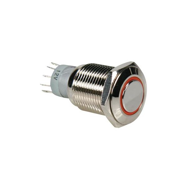 Velleman Interruptor pulsador Metálico com anel laranja 12V R1600O