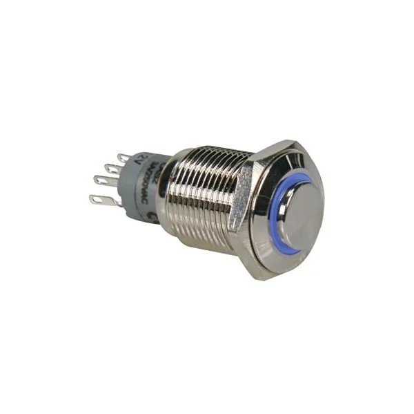 Velleman Interruptor de Pressão metal com anel azul 12V R1710B
