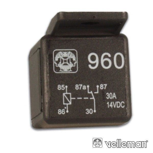 Velleman Relé auto 1x inversor 14Vdc 30A - 960/12