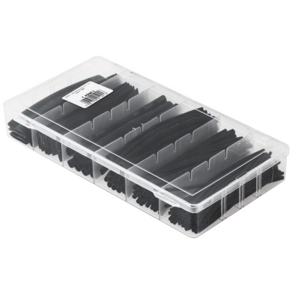 Kit Manga Termoretractil Preta Caixa Plástica 100pcs