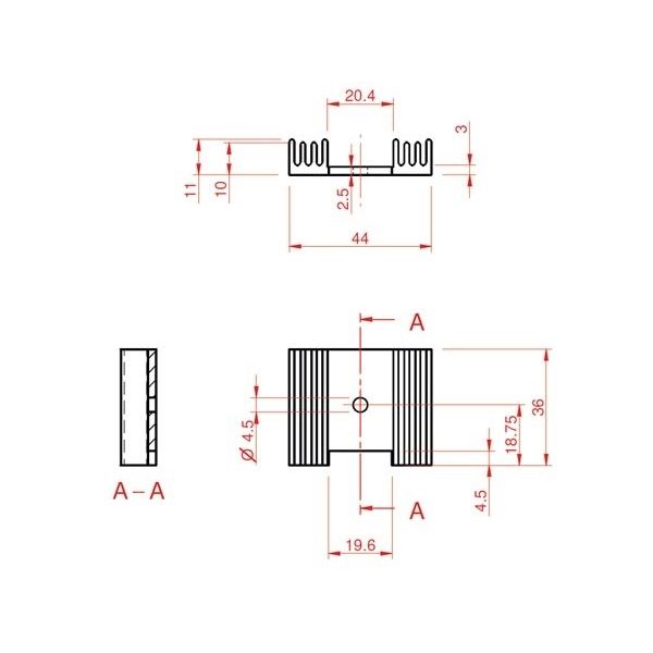 Velleman Dissipador de Calor TO22/TO3P 10.9°C/W - ML22N