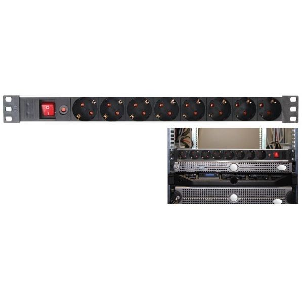 Perel Extensão Octupla para Rack 19" com Interruptor (2,15 Mts) - EBP08PDU-G