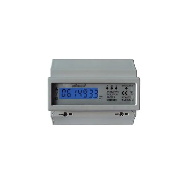Velleman Medidor de Kwh P/ Montagem Din-rail 7 Mód./3 Fas. - EMDIN03