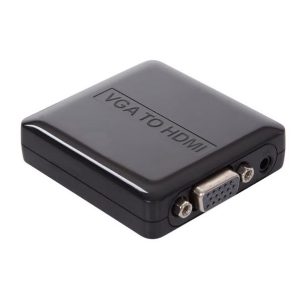 HQ Adaptador Conversor VGA + Áudio para HDMI Preto