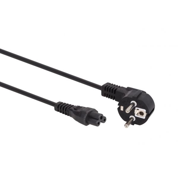 Perel Cabo de Alimentação CEE 7/7 90° C5 H05VV-F 3G0.75mm² 1.8m Preto