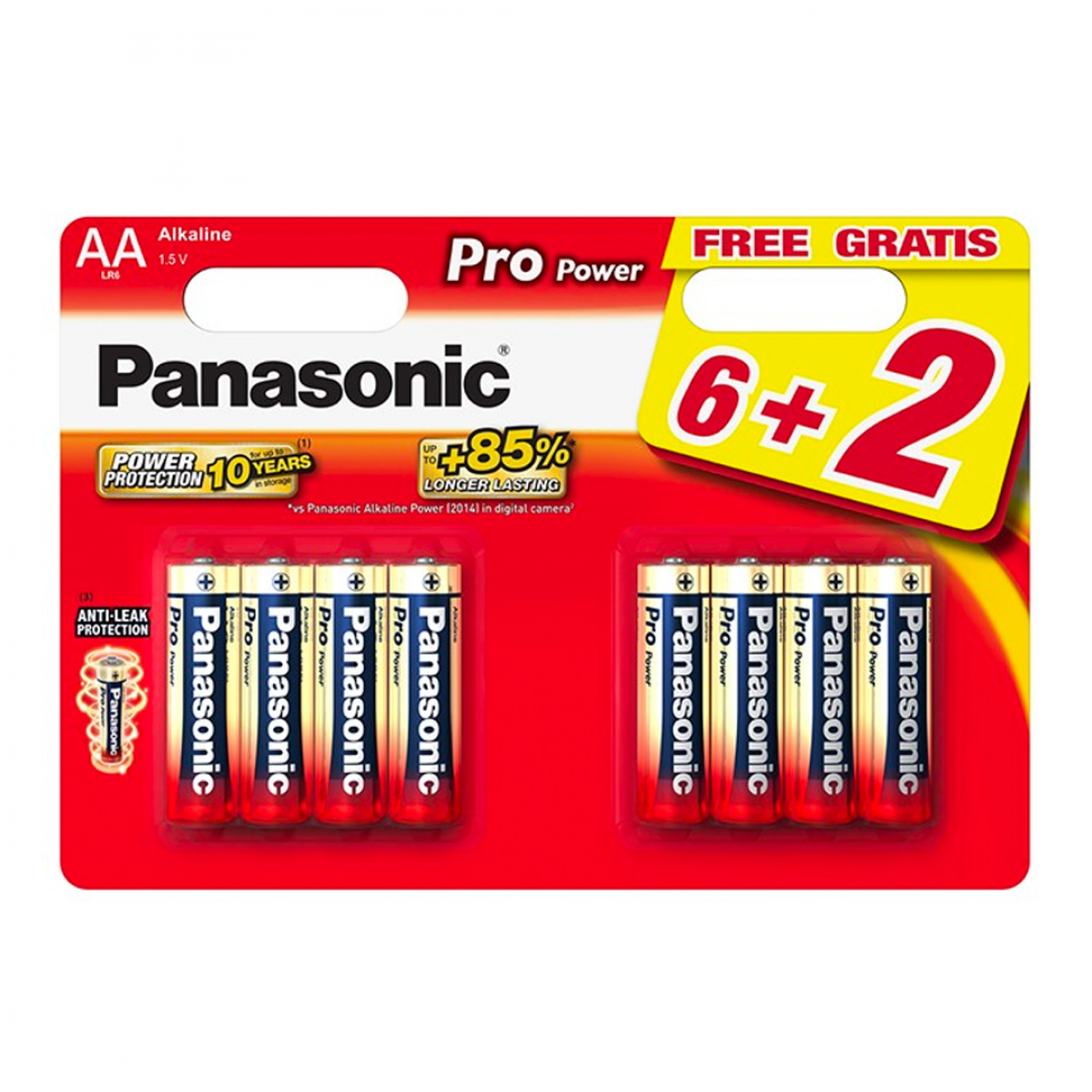 Pilhas Alcalinas Panasonic Pack 8 AA Pro Power 1.5V