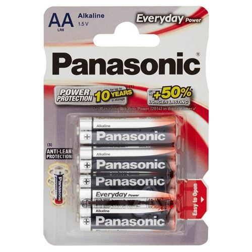 Pilhas Alcalinas Panasonic Pack 4 AA Everyday Power 1.5V