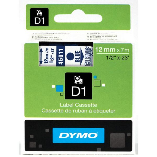 Fita gravacao dymo 12mmx7m Azul / Transparente (45011)