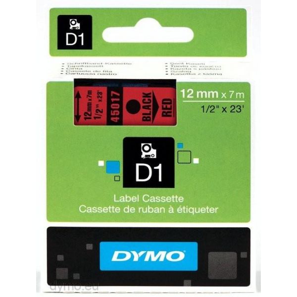 Dymo Fita Gravacao 12mmX7m Preto / Vermelho (45017)