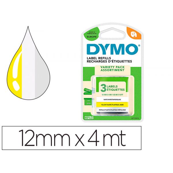 Dymo Letratag Variety Pack Paper / Plastic / Metallic - S0721800